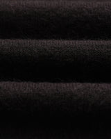 wax london men's Carter - Black Open Collar Fluffy Wool Knit Polo