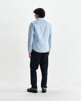 wax london men's Caspian - Pale Blue Cotton Oxford Shirt