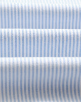 wax london men's Caspian - White And Blue Stripe Cotton Oxford Shirt