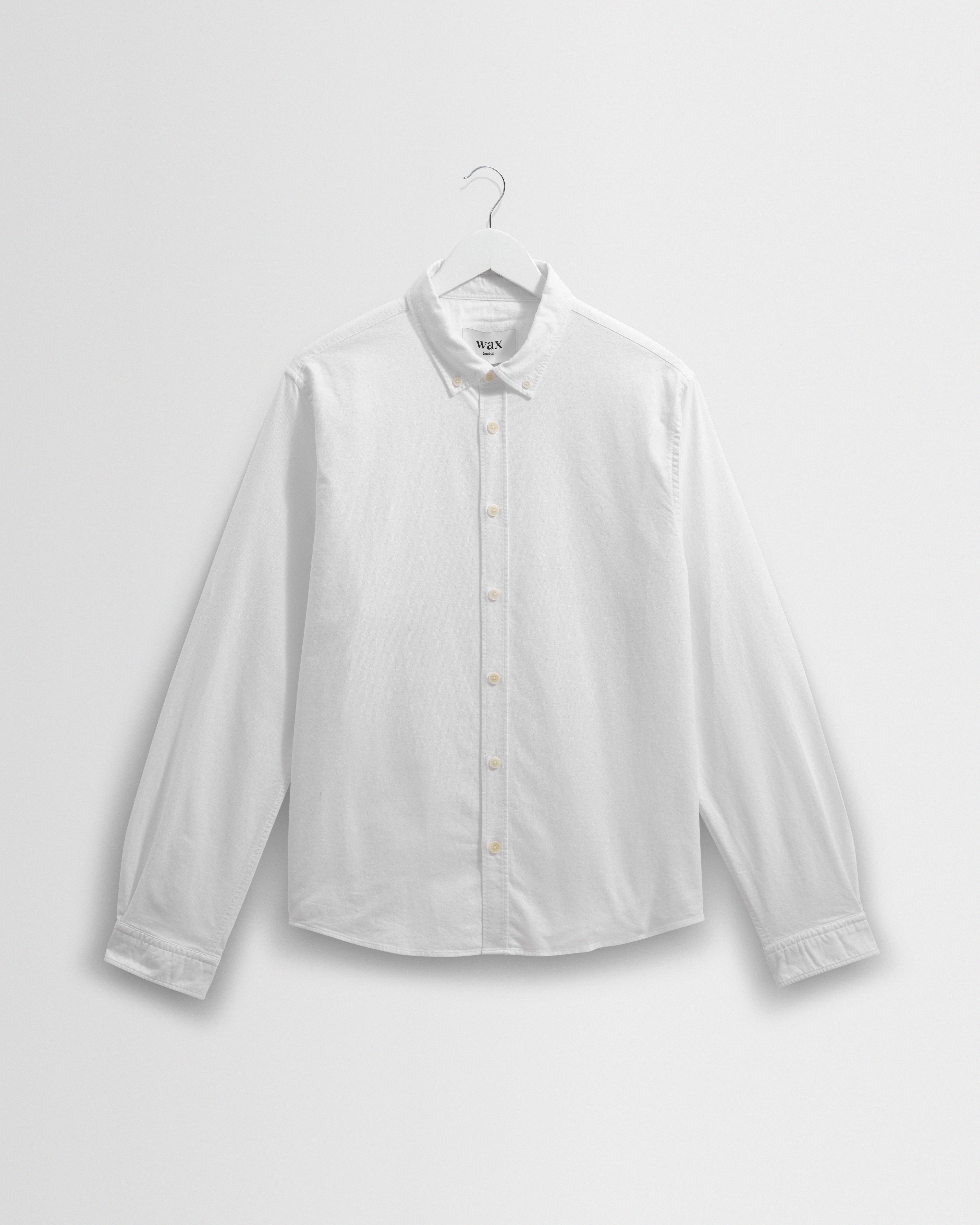 Men's White Cotton Oxford Shirt | Wax London