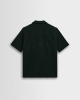 Clayland - Bottle Green Textured Waffle Short-Sleeve Shirt