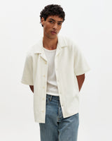 Clayland - Ecru Textured Waffle Short-Sleeve Shirt