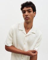 Clayland - Ecru Textured Waffle Short-Sleeve Shirt