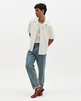 Clayland - Ecru Textured Waffle Short-Sleeve Shirt