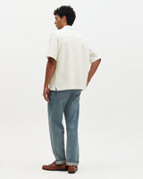 Clayland - Ecru Textured Waffle Short-Sleeve Shirt