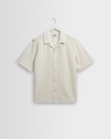 Clayland - Ecru Textured Waffle Short-Sleeve Shirt