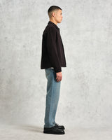 wax london men's Coleman - Black Double Weave Cotton Jacket