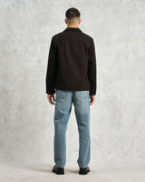 wax london men's Coleman - Black Double Weave Cotton Jacket