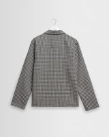 wax london men's Corey - Black And Ecru Mini Check Shirt