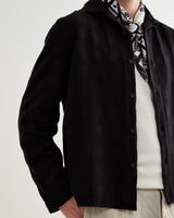 wax london men's Corey - Black Dobby Check Cotton Shirt