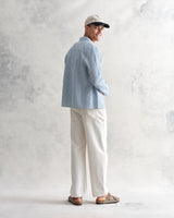wax london men's Corey - Blue And White Twisted Stripe Cotton Shirt