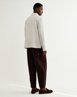 wax london men's Corey - Natural Cotton Twisted Stripe Shirt