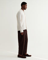wax london men's Corey - Natural Cotton Twisted Stripe Shirt