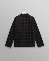 wax london men's Corey - Navy And Multicolour Check Corduroy Shirt