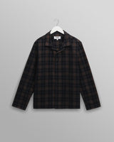 wax london men's Corey - Navy And Multicolour Check Corduroy Shirt
