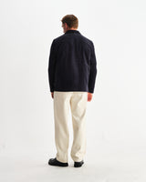 wax london men's Corey - Navy Seersucker Corduroy Shirt