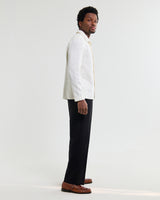 wax london men's Corey - Off White Dobby Check Cotton Shirt