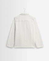 wax london men's Corey - Off White Dobby Check Cotton Shirt