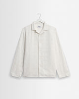 wax london men's Corey - Off White Dobby Check Cotton Shirt