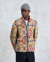 wax london men's Cozi - Multicolour Geometric Fleece Jacket