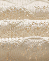 wax london men's Crosby - Ecru Pointelle Cotton Cardigan