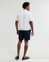 wax london men's Curzon - Off White Lyocell Twill Short-Sleeve Shirt