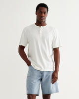 Hill - Off White Slub Organic Cotton Henley T-Shirt