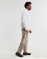 wax london men's Dartford - White Dobby Stripe Organic Cotton Shirt