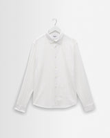 wax london men's Dartford - White Dobby Stripe Organic Cotton Shirt