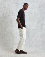 wax london men's Dean - Black Embroidered Logo Organic Cotton T-Shirt