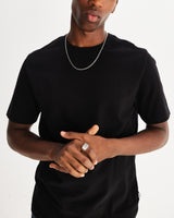 wax london men's Dean - Black Textured Organic Cotton T-Shirt