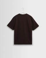wax london men's Dean - Dark Brown Textured Organic Cotton T-Shirt