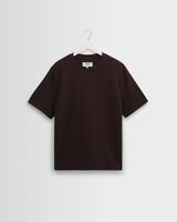 wax london men's Dean - Dark Brown Textured Organic Cotton T-Shirt