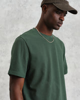 wax london men's Dean - Dark Green Textured Organic Cotton T-Shirt