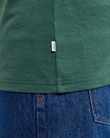 wax london men's Dean - Dark Green Textured Organic Cotton T-Shirt