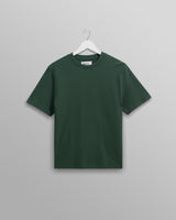wax london men's Dean - Dark Green Textured Organic Cotton T-Shirt