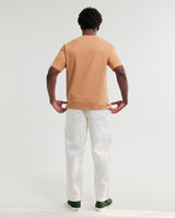 wax london men's Dean - Dusty Orange Textured Organic Cotton T-Shirt