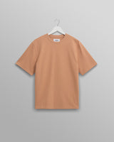 wax london men's Dean - Dusty Orange Textured Organic Cotton T-Shirt