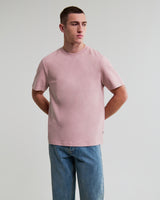 wax london men's Dean - Dusty Pink Textured Organic Cotton T-Shirt