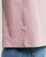 wax london men's Dean - Dusty Pink Textured Organic Cotton T-Shirt