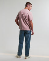 wax london men's Dean - Dusty Pink Textured Organic Cotton T-Shirt