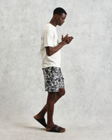 wax london men's Dean - Ecru And Blue Doodle Scene Graphic Cotton T-Shirt