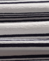 wax london men's Dean - Ecru And Navy Textured Stripe Organic Cotton T-Shirt