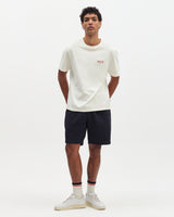Dean - Ecru And Rust Grid Embroidered T-Shirt