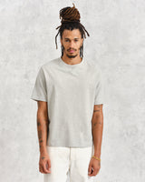 wax london men's Dean - Grey Marl Textured Organic Cotton T-Shirt
