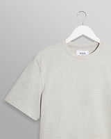 wax london men's Dean - Grey Marl Textured Organic Cotton T-Shirt