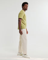 wax london men's Dean - Lime Khaki Textured Organic Cotton T-Shirt