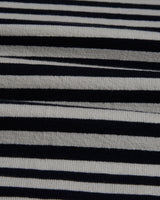 wax london men's Dean - Navy/Ecru Striped Textured Organic Cotton T-Shirt