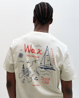 Dean - Off White And Multicolour Sailing Map Print T-Shirt