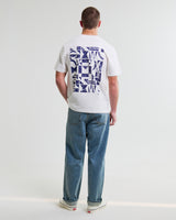 wax london men's Dean - Off White Geometric Repeat T-Shirt